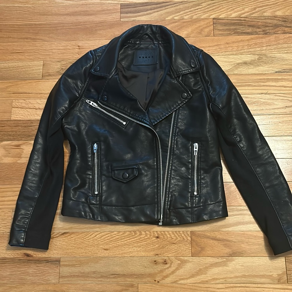 Kids Blank NYC moto faux leather jacket. Size Large. Like new condition